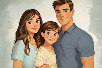 make a cartoon disney couple portrait