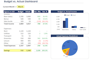 build custom excel dashboards, financial models, and budgets