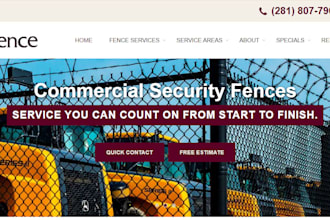 design fencing website, construction website, ecommerce landscaping website
