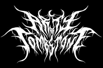 do brutal death metal, deathcore, black metal band logo