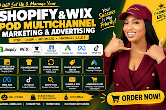 do shopify wix pod multichannel marketing sync google meta tiktok ads gmc shop
