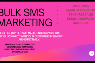 bulk SMS campaign, text message marketing, mass email with simple texting