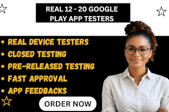 provide you 12 testers or 20 testers for your google play closed testing