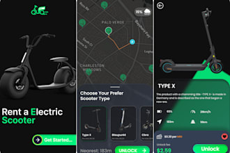 develop e scooter, e bike renting app with gps tracking, ev charging app