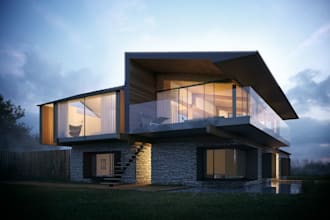 renovate single family home, bungalow building, old house to modern,exterior cgi