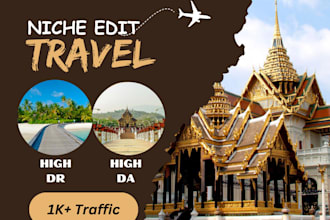 provide 35 quality travel niche relevant backlinks from travel domain sites