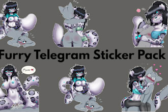 do furry telegram sticker sfw nsfw discord sticker fursona sticker ref sheet