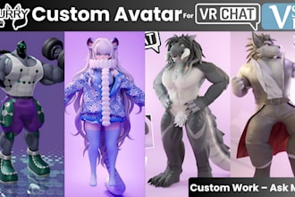model custom 3d furry vrchat avatar sfw nsfw vtuber model for vseeface animaze