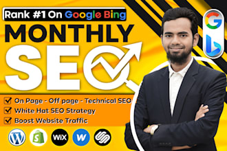 do complete monthly seo services with onpage, offpage in shopify, wix, wordpress
