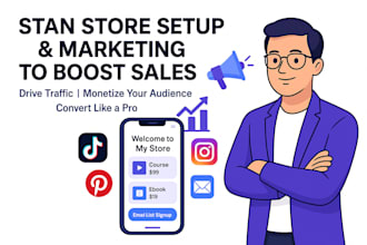 do stan store marketing, stan store promotion, stan store setup, sales funnel