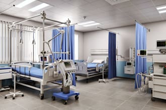 redesign 2d to 3d hospital, laboratory,surgery room, pharmaceutical,space,clinic