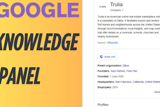 build standard google knowledge panel profile for personal or company and brand