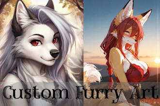 draw sfw or nsfw custom furry art of your oc, fursona or anthro character