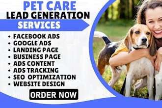 generate pet care leads pet care landing page pet animal care pet care website
