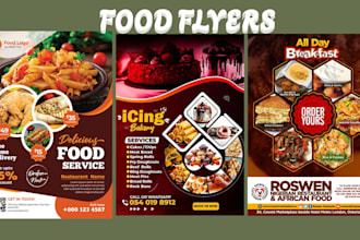 design food flyer, fashion, event flyer, party flyer, club, sport, church flyer