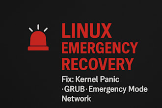 fix linux server boot failures, grub, emergency mode, mount, and network issues