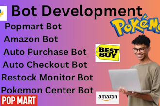 write a python script for smart restock alert bot with auto purchase for popmart