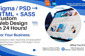 convert figma or PSD to responsive HTML CSS