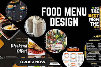 design restaurant menu, food menu design, digital menu and food flyer
