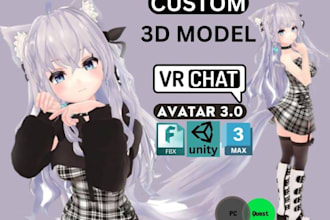 model custom vr chat avatar, vtuber model, anime vrchat avatar, furry avatar