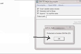crack ea, decompile any forex ea file, unlock and indict source