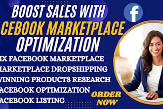 create facebook optimize and fix marketplace issues for products listing
