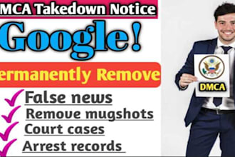 eradicate negative links mugshots false news articles infringing content