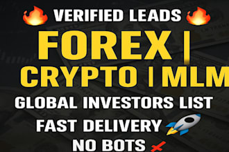 provide fresh forex, crypto, MLM, and investor leads worldwide