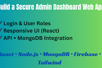 develop a secure admin dashboard web app with login and user roles