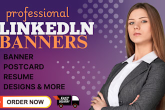 design professional linkedln banner resume postcard template