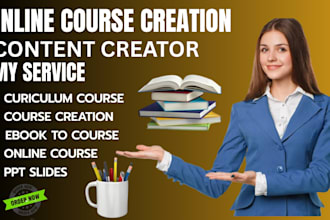 create ebook online course content course creation course curriculum ppt slide
