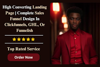create landing page or sales funnel in clickfunnels, gohighlevel, funnelish