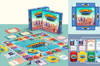 draw board game map design, tabletop game in any style for rpg card box design