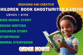 be children book ghostwriter, kids moral story, children story book writer