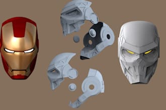 3d mask cosplay 3d helmet weapon assets iron man 3d helmet props slice printing