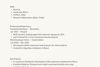 create resumes to secure remote job opportunities