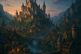 draw amazing stylized environment concept art, fantasy landscape