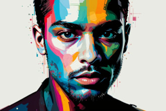 create unique abstract portrait design from your photo