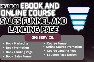 do ebook sales funnel, book promotion, online course sales funnel landing page
