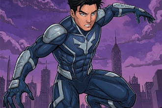 draw your comic character, book and cover art