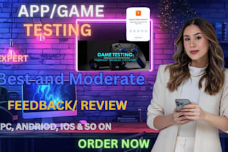 test and review your app and game on PC,steam,epic games,play store