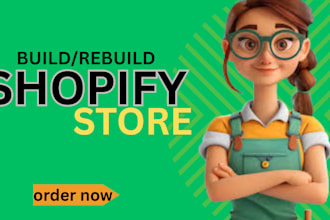 build shopify store design, ecommerce dropshipping store, shopify website design