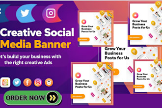 design creative facebook ads post, design instagram and ads banner campaign