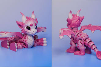 sculpt 3d articulated model 3d bjd flexi model animal model 3d toy for 3d print