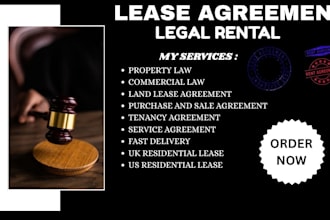 provide commercial residential lease property for real estate and rent agreement