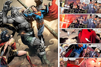 draw superhero comic book page illustration graphic novel comic strip storyboard