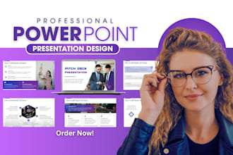 create powerpoint presentation design google slides redesign pitch deck, canva