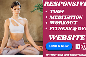 design yoga website meditation fitness workout gym piloxing wordpress website