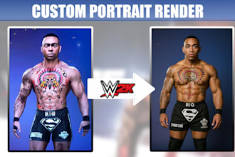 do realistic render or face swap for wwe 2k game