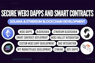 web3 dapps smart contracts defi on solana and ethereum as blockchain developer